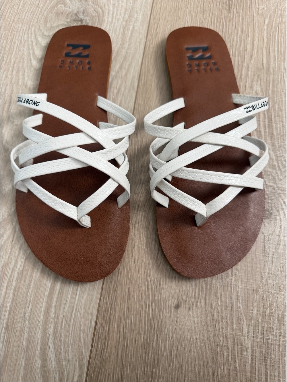 Billabong Women's White Strappy Slide Sandals